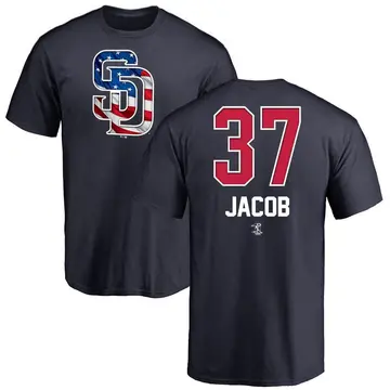 Men's Alek Jacob San Diego Padres Name and Number Banner Wave T-Shirt - Navy