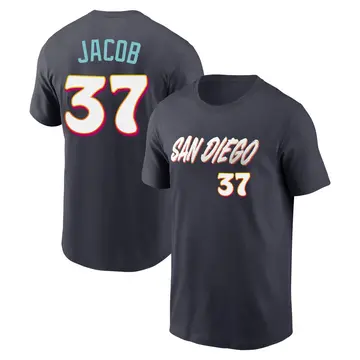 Men's Alek Jacob San Diego Padres Navy 2026 City Connect Name & Number T-Shirt