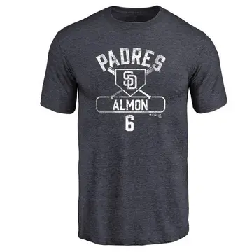 Men's Bill Almon San Diego Padres Base Runner Tri-Blend T-Shirt - Navy