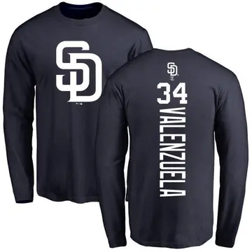 Men's Fernando Valenzuela San Diego Padres Backer Long Sleeve T-Shirt - Navy