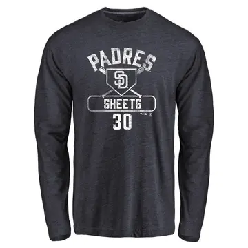 Men's Gavin Sheets San Diego Padres Base Runner Tri-Blend Long Sleeve T-Shirt - Navy