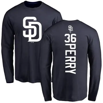 Men's Gaylord Perry San Diego Padres Backer Long Sleeve T-Shirt - Navy