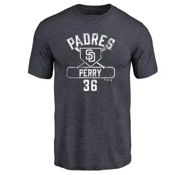 Men's Gaylord Perry San Diego Padres Base Runner Tri-Blend T-Shirt - Navy