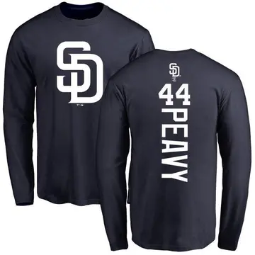 Men's Jake Peavy San Diego Padres Backer Long Sleeve T-Shirt - Navy