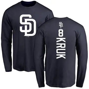Men's John Kruk San Diego Padres Backer Long Sleeve T-Shirt - Navy