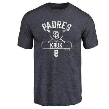 Men's John Kruk San Diego Padres Base Runner Tri-Blend T-Shirt - Navy