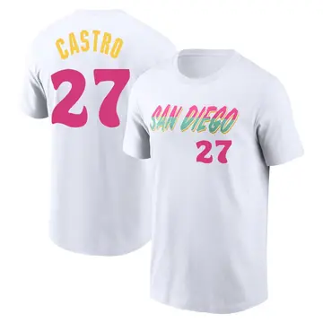 Men's Manuel Castro San Diego Padres White 2022 City Connect Name & Number T-Shirt
