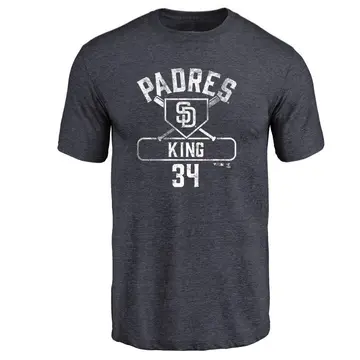 Men's Michael King San Diego Padres Base Runner Tri-Blend T-Shirt - Navy