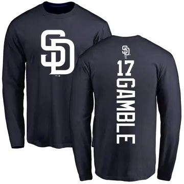 Men's Oscar Gamble San Diego Padres Backer Long Sleeve T-Shirt - Navy