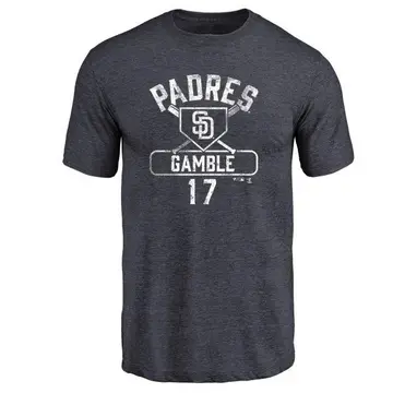 Men's Oscar Gamble San Diego Padres Base Runner Tri-Blend T-Shirt - Navy