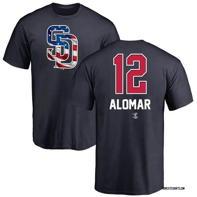 Men's Roberto Alomar San Diego Padres Name and Number Banner Wave T-Shirt - Navy