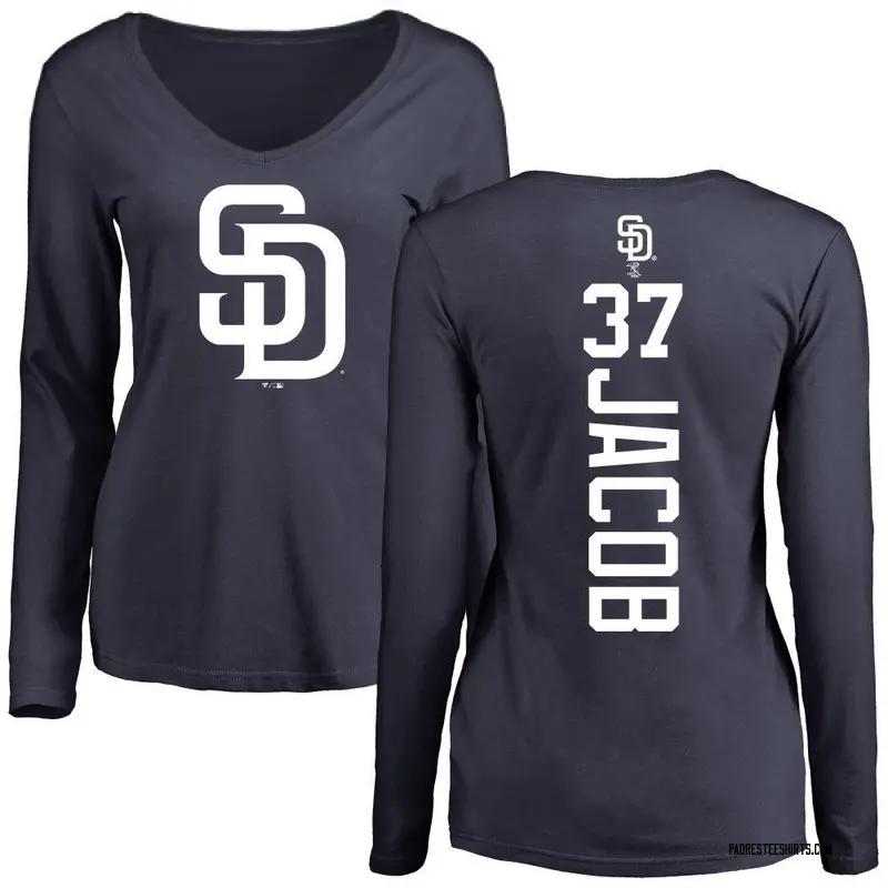 Women's Alek Jacob San Diego Padres Backer Slim Fit Long Sleeve T-Shirt - Navy