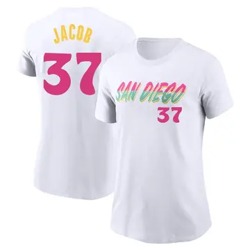 Women's Alek Jacob San Diego Padres White 2022 City Connect Name & Number T-Shirt