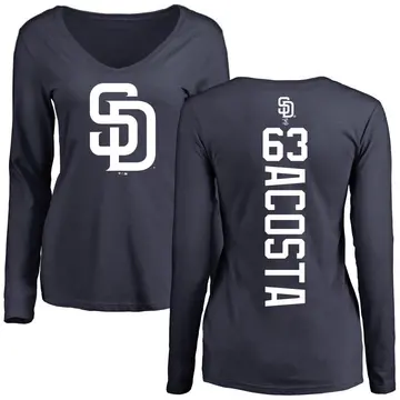 Women's Daison Acosta San Diego Padres Backer Slim Fit Long Sleeve T-Shirt - Navy
