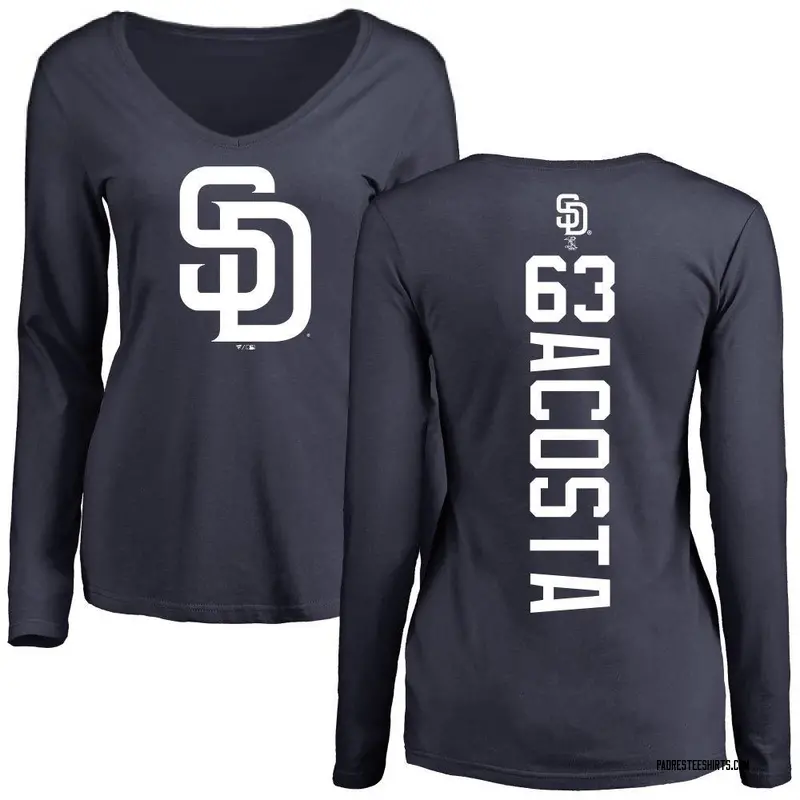 Women's Daison Acosta San Diego Padres Backer Slim Fit Long Sleeve T-Shirt - Navy
