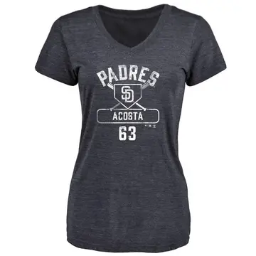 Women's Daison Acosta San Diego Padres Base Runner Tri-Blend T-Shirt - Navy