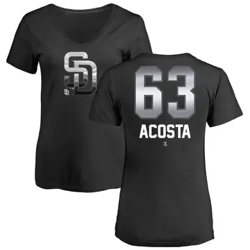 Women's Daison Acosta San Diego Padres Midnight Mascot V-Neck T-Shirt - Black