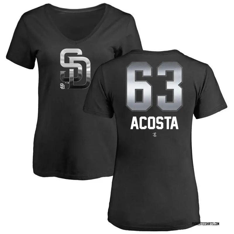 Women's Daison Acosta San Diego Padres Midnight Mascot V-Neck T-Shirt - Black