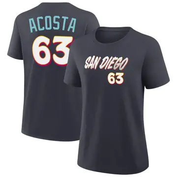 Women's Daison Acosta San Diego Padres Navy 2026 City Connect Name & Number T-Shirt