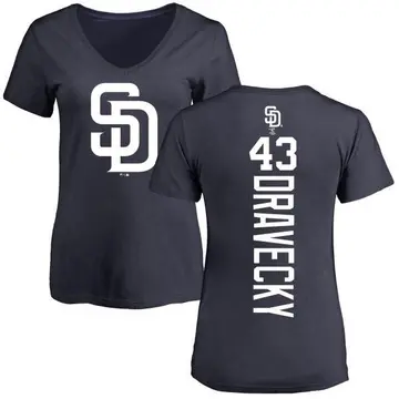 Women's Dave Dravecky San Diego Padres Backer Slim Fit T-Shirt - Navy