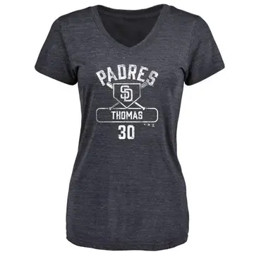 Women's Derrel Thomas San Diego Padres Base Runner Tri-Blend T-Shirt - Navy