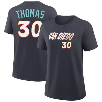 Women's Derrel Thomas San Diego Padres Navy 2026 City Connect Name & Number T-Shirt