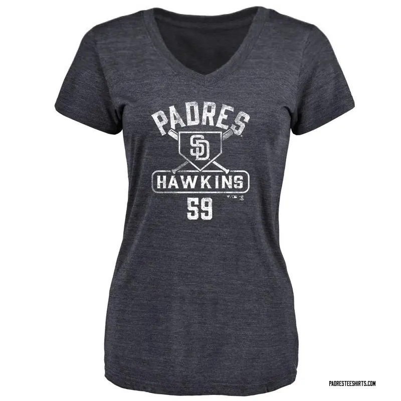 Women's Garrett Hawkins San Diego Padres Base Runner Tri-Blend T-Shirt - Navy