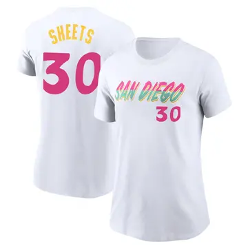 Women's Gavin Sheets San Diego Padres White 2022 City Connect Name & Number T-Shirt