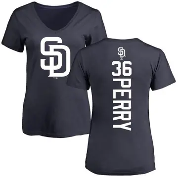 Women's Gaylord Perry San Diego Padres Backer Slim Fit T-Shirt - Navy