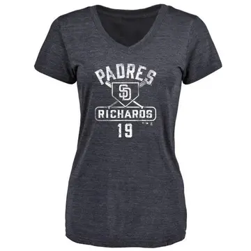 Women's Gene Richards San Diego Padres Base Runner Tri-Blend T-Shirt - Navy