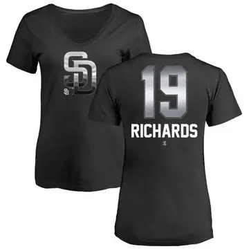 Women's Gene Richards San Diego Padres Midnight Mascot V-Neck T-Shirt - Black