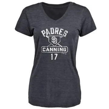 Women's Griffin Canning San Diego Padres Base Runner Tri-Blend T-Shirt - Navy