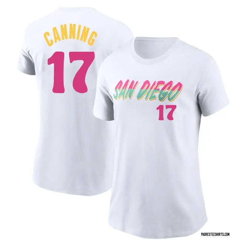 Women's Griffin Canning San Diego Padres White 2022 City Connect Name & Number T-Shirt