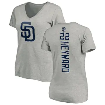 Women's Jason Heyward San Diego Padres Backer Slim Fit T-Shirt - Ash