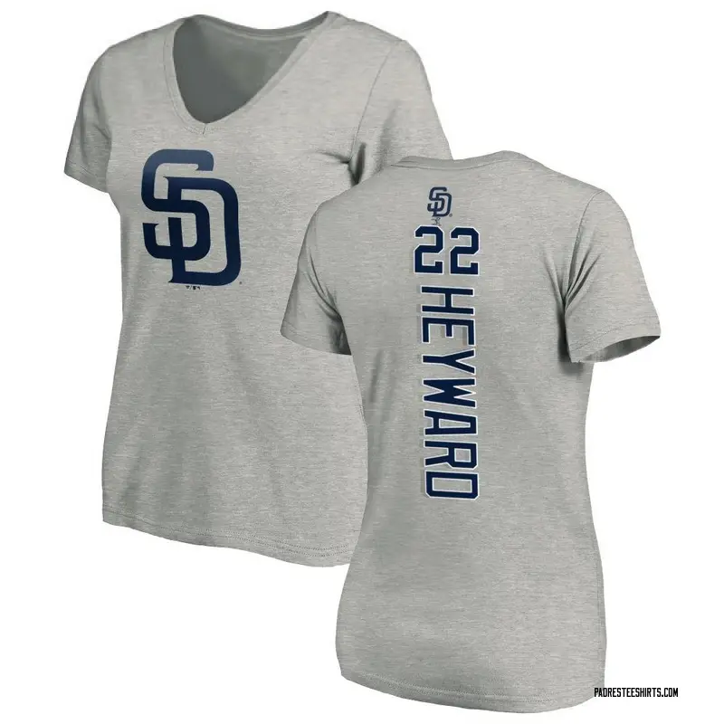 Women's Jason Heyward San Diego Padres Backer Slim Fit T-Shirt - Ash