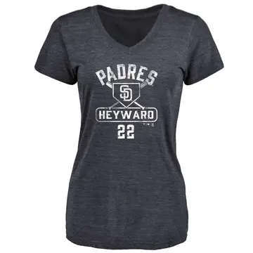 Women's Jason Heyward San Diego Padres Base Runner Tri-Blend T-Shirt - Navy