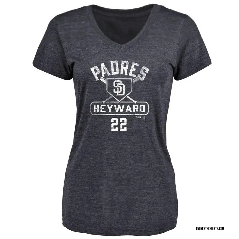 Women's Jason Heyward San Diego Padres Base Runner Tri-Blend T-Shirt - Navy