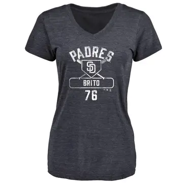Women's Jhony Brito San Diego Padres Base Runner Tri-Blend T-Shirt - Navy