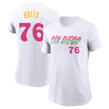 Women's Jhony Brito San Diego Padres White 2022 City Connect Name & Number T-Shirt