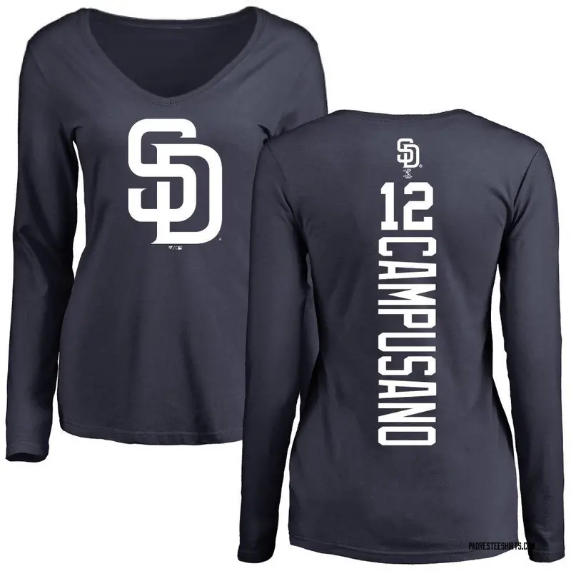 Women's Luis Campusano San Diego Padres Backer Slim Fit Long Sleeve T-Shirt - Navy