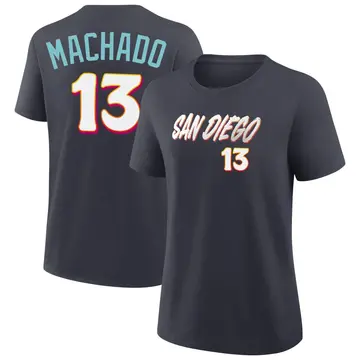 Women's Manny Machado San Diego Padres Navy 2026 City Connect Name & Number T-Shirt
