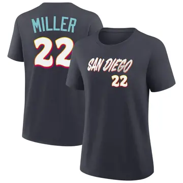 Women's Mason Miller San Diego Padres Navy 2026 City Connect Name & Number T-Shirt