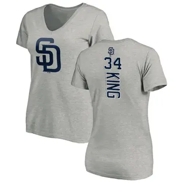 Women's Michael King San Diego Padres Backer Slim Fit T-Shirt - Ash
