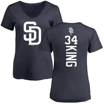 Women's Michael King San Diego Padres Backer Slim Fit T-Shirt - Navy