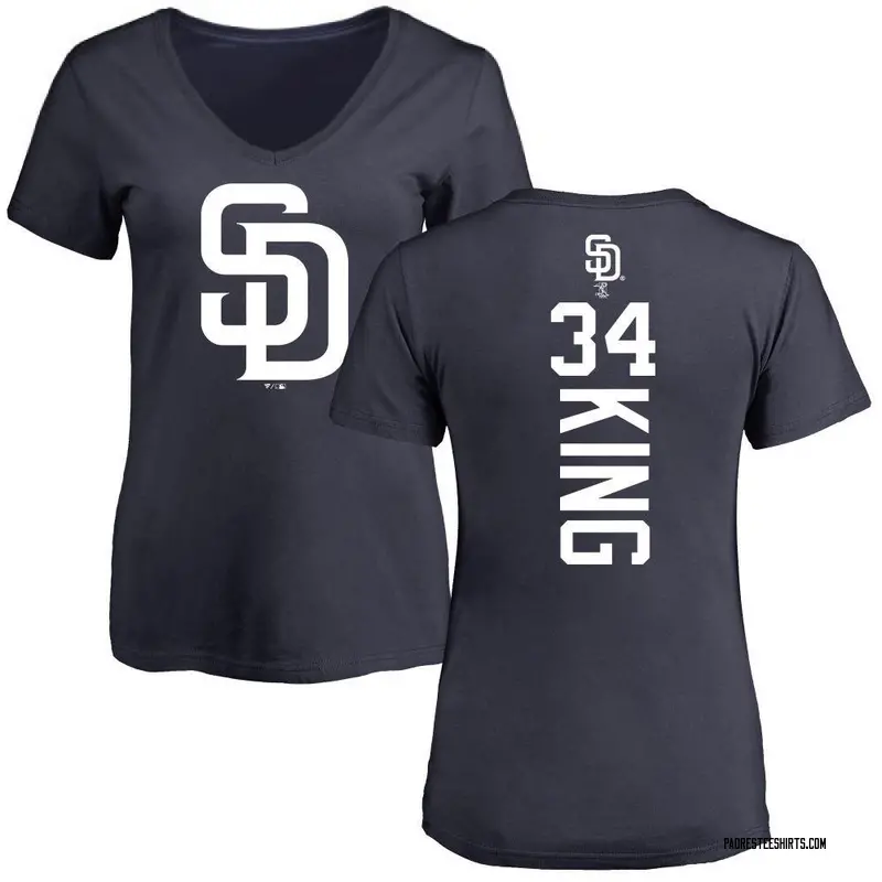 Women's Michael King San Diego Padres Backer Slim Fit T-Shirt - Navy