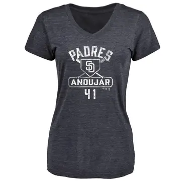 Women's Miguel Andujar San Diego Padres Base Runner Tri-Blend T-Shirt - Navy