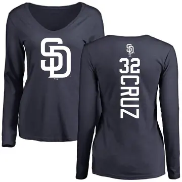 Women's Nelson Cruz San Diego Padres Backer Slim Fit Long Sleeve T-Shirt - Navy