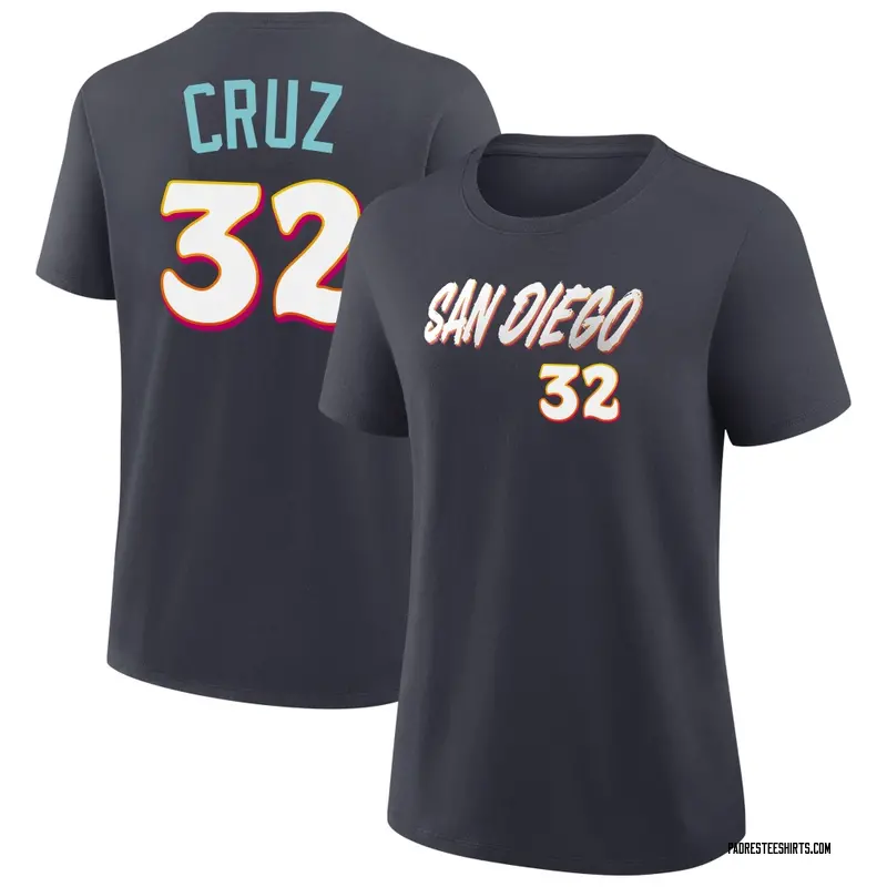 Women's Nelson Cruz San Diego Padres Navy 2026 City Connect Name & Number T-Shirt