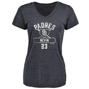Women's Phil Nevin San Diego Padres Base Runner Tri-Blend T-Shirt - Navy