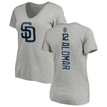 Women's Roberto Alomar San Diego Padres Backer Slim Fit T-Shirt - Ash